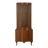 Classic English corner display cabinet in Georgian style from the 1920s