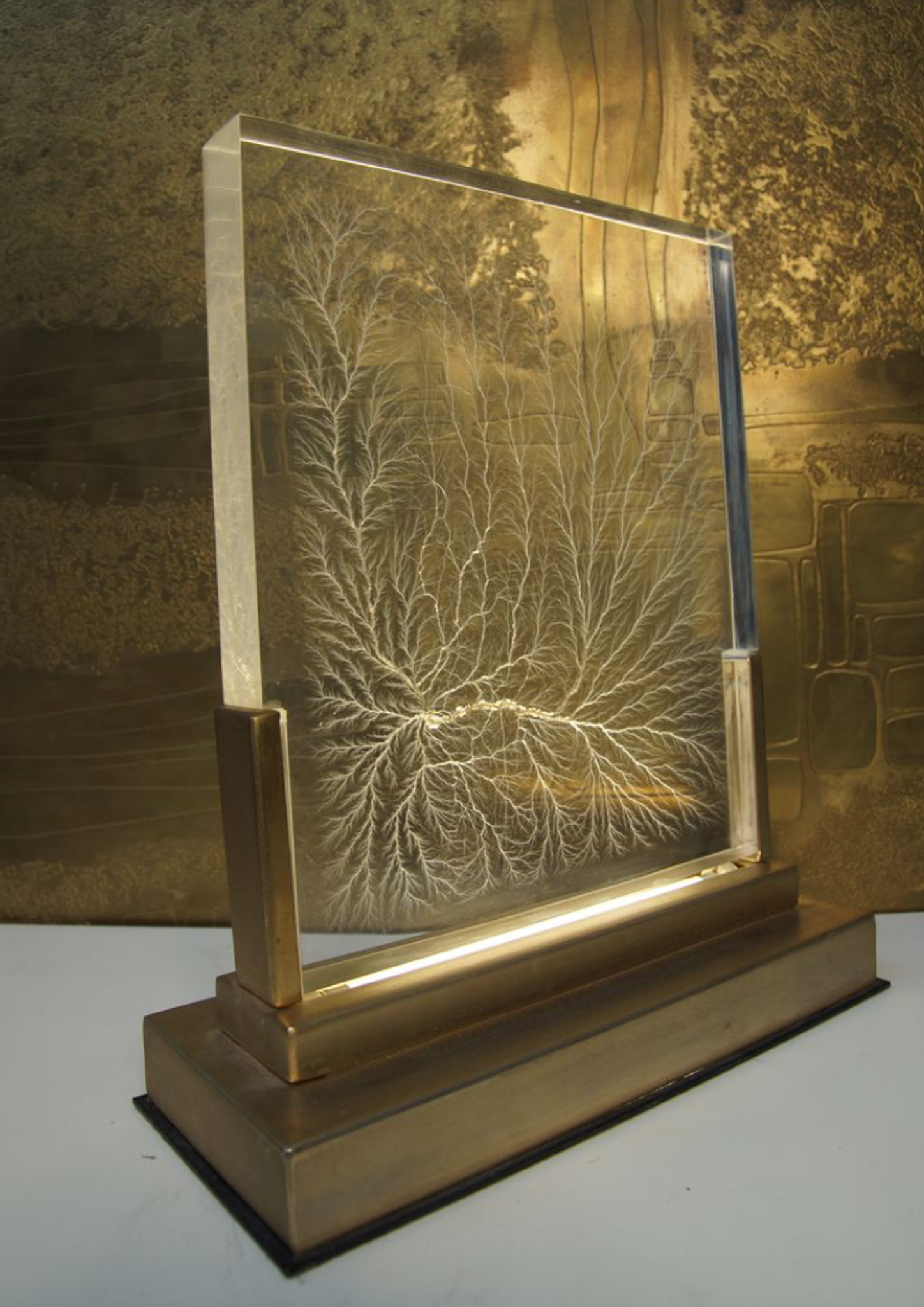 Lampe de bureau doré de Maison Jansen 1970