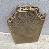 Antique 19th century fireplace screen, 5-panel spark arrester