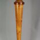 Antique opalescent glass and wood lamp, attributed to Ezan, 61 cm, C786