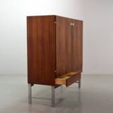 Fristho Franeker Vintage Design Rosewood Cabinet with Glass Handgrips 60s