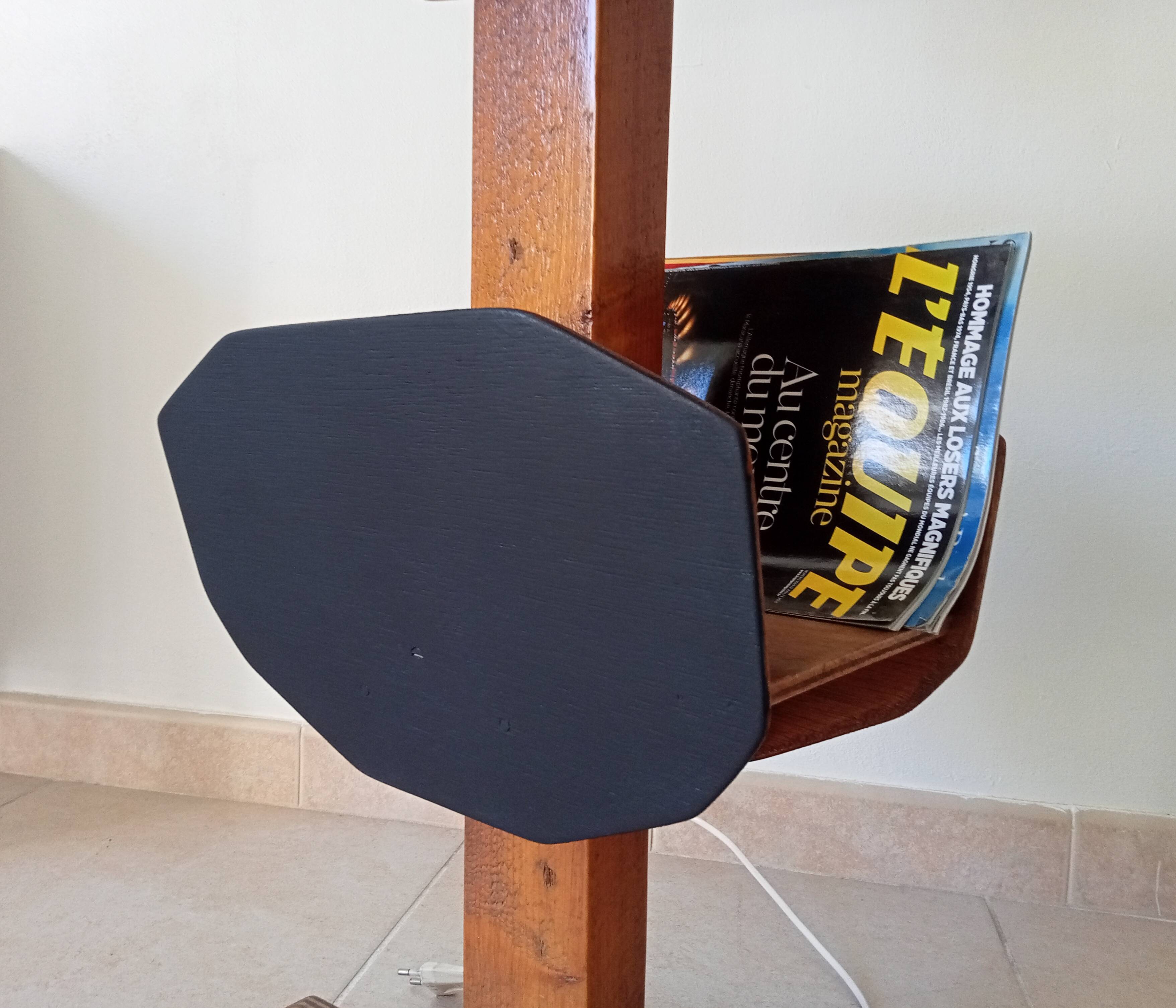 Vintage folk art magazine rack side table