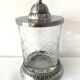 Art-deco candy maker in glass and silver metal