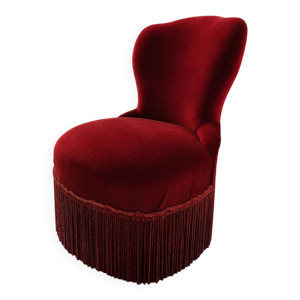 Chauffeuse vintage en - velours rouge