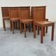 Set of 10 Brutalist Monastery Chairs from the 50s