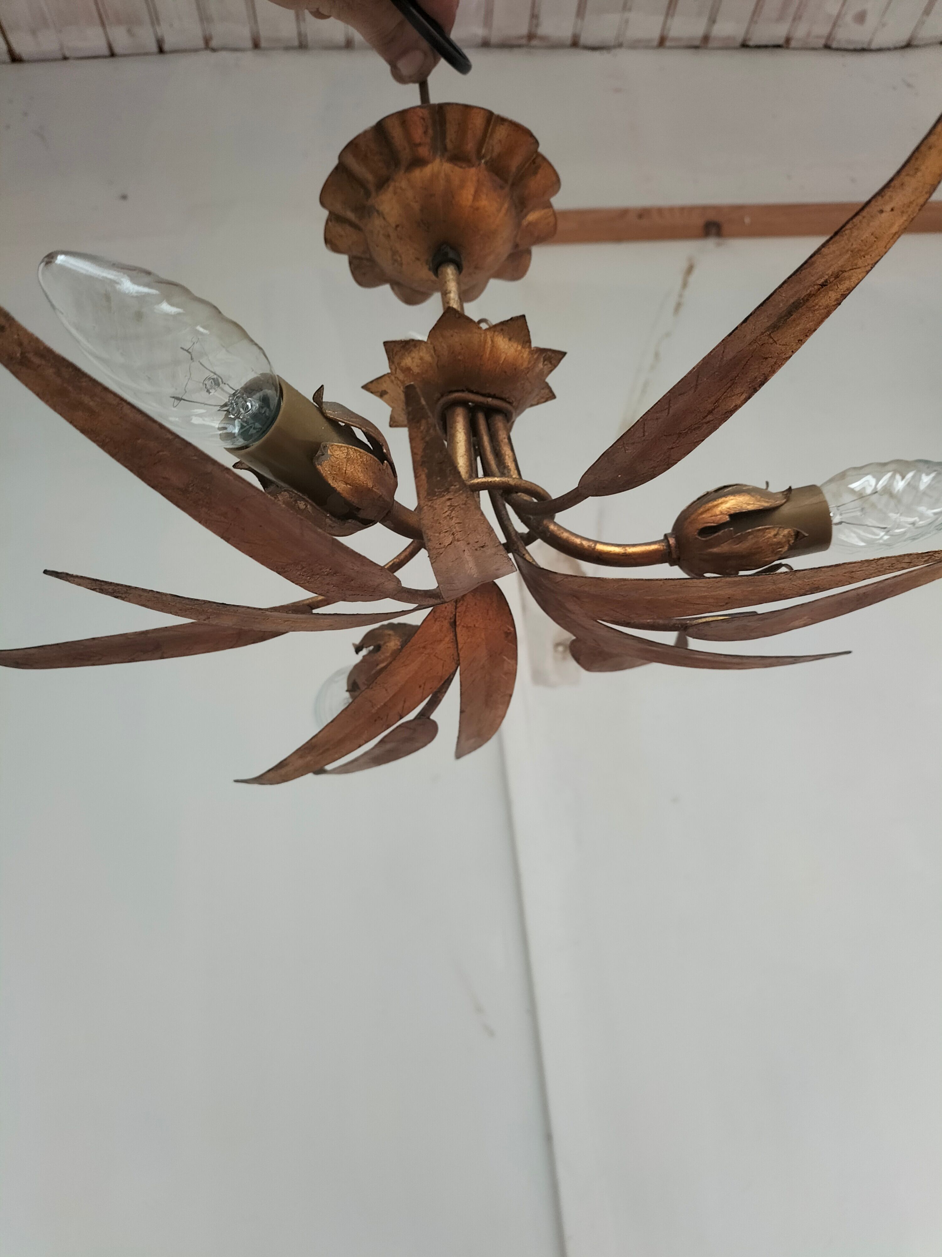 Golden leaf chandelier