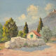Sheepfold at the foot of the mountains oil on panel