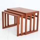 Set of 3 "#253" teak nesting tables by Kai Kristiansen / Mid-century Danish modern design / Minimalism / 1960s