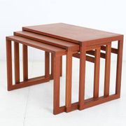 Set of 3 "#253" teak nesting tables by Kai Kristiansen / Mid-century Danish modern design / Minimalism / 1960s
