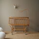 Vintage rattan crib Scandinavian decoration