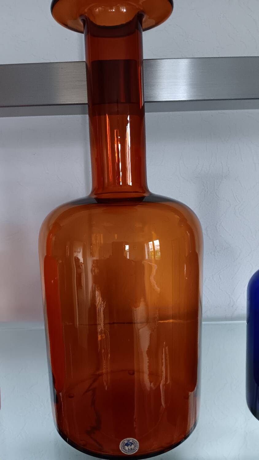 Gul vase by otto brauer - holmegaard kastrup - denmark