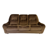 Cosy 3-seater sofa, convertible, French design from the 70s, vintage.