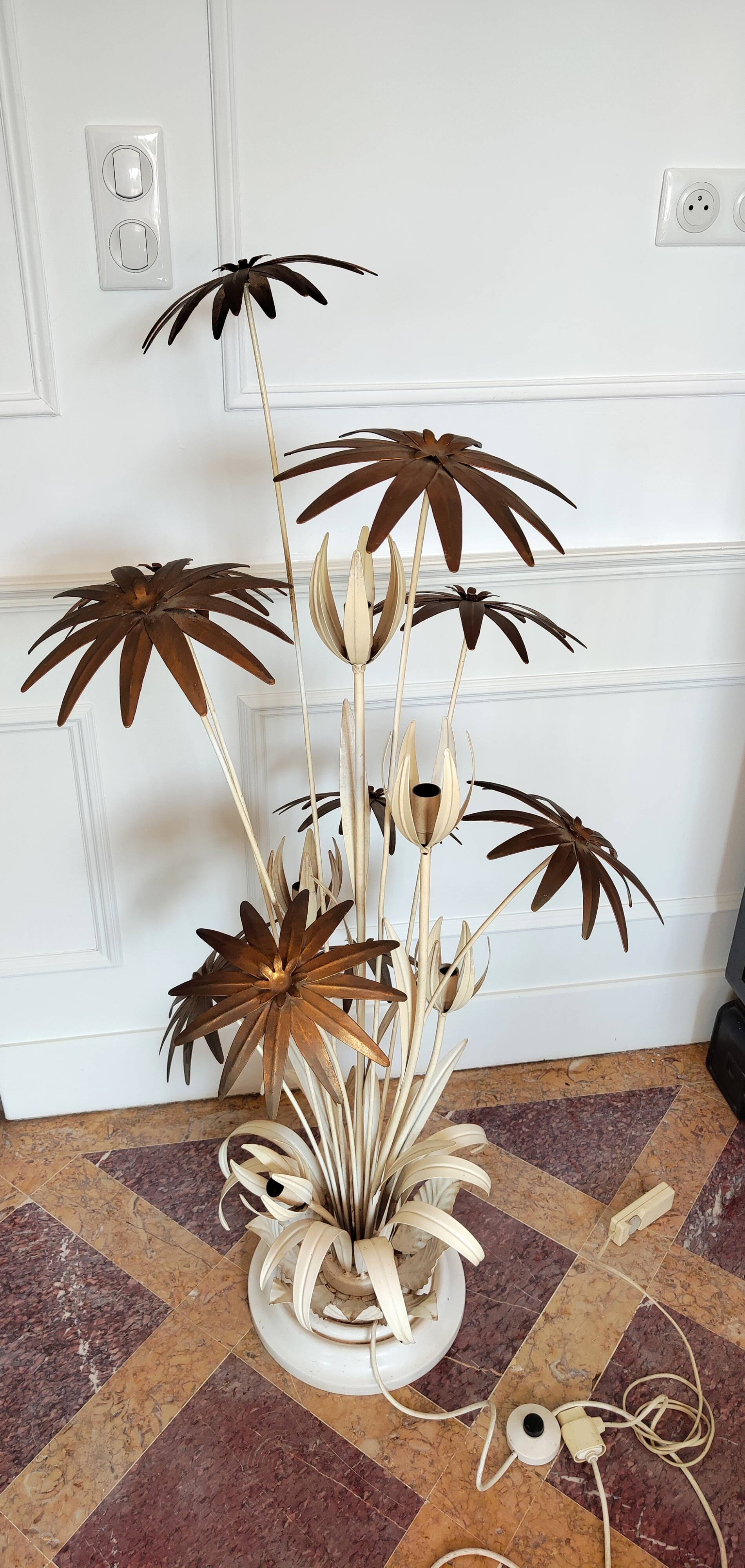 Vintage flower floor lamp by Hans Kogl 1970s