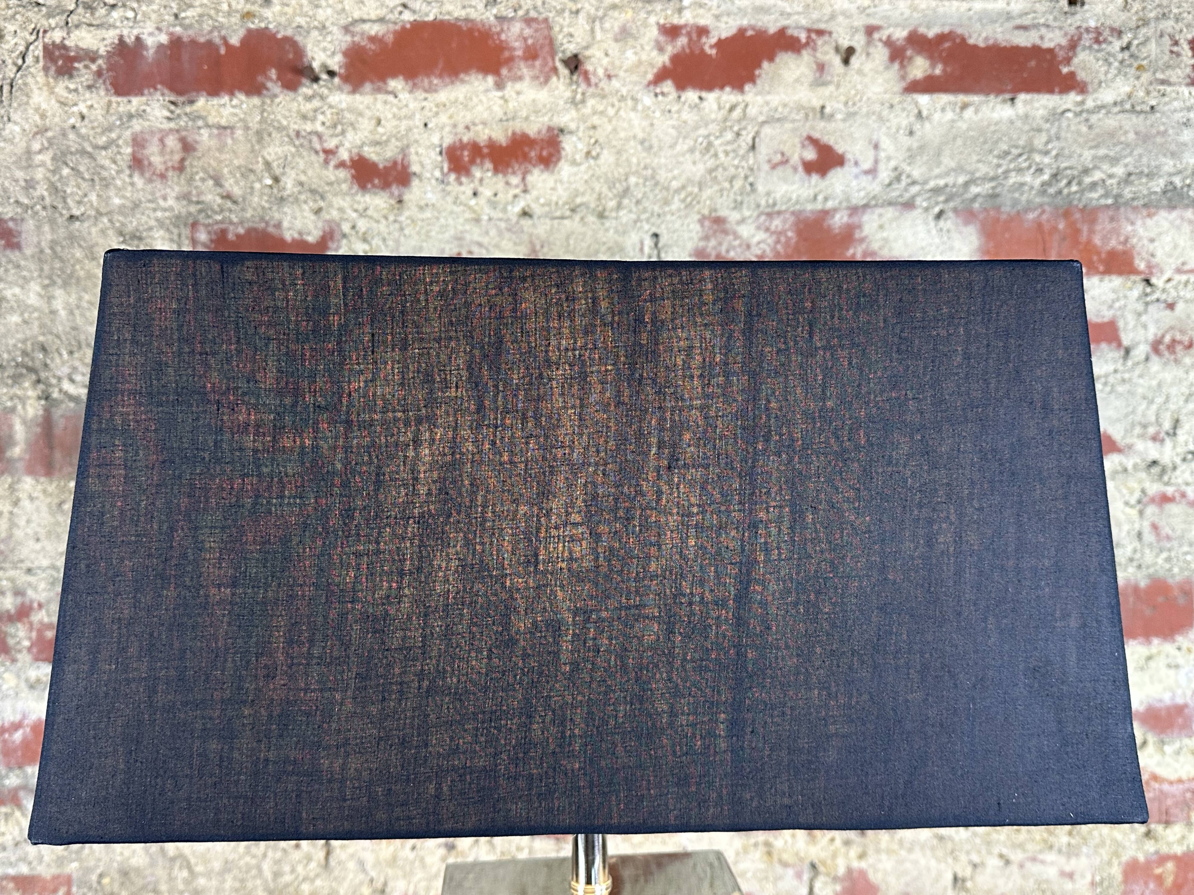 Designer lamp in chrome metal and Altuglass 1990s Ht 85 cm