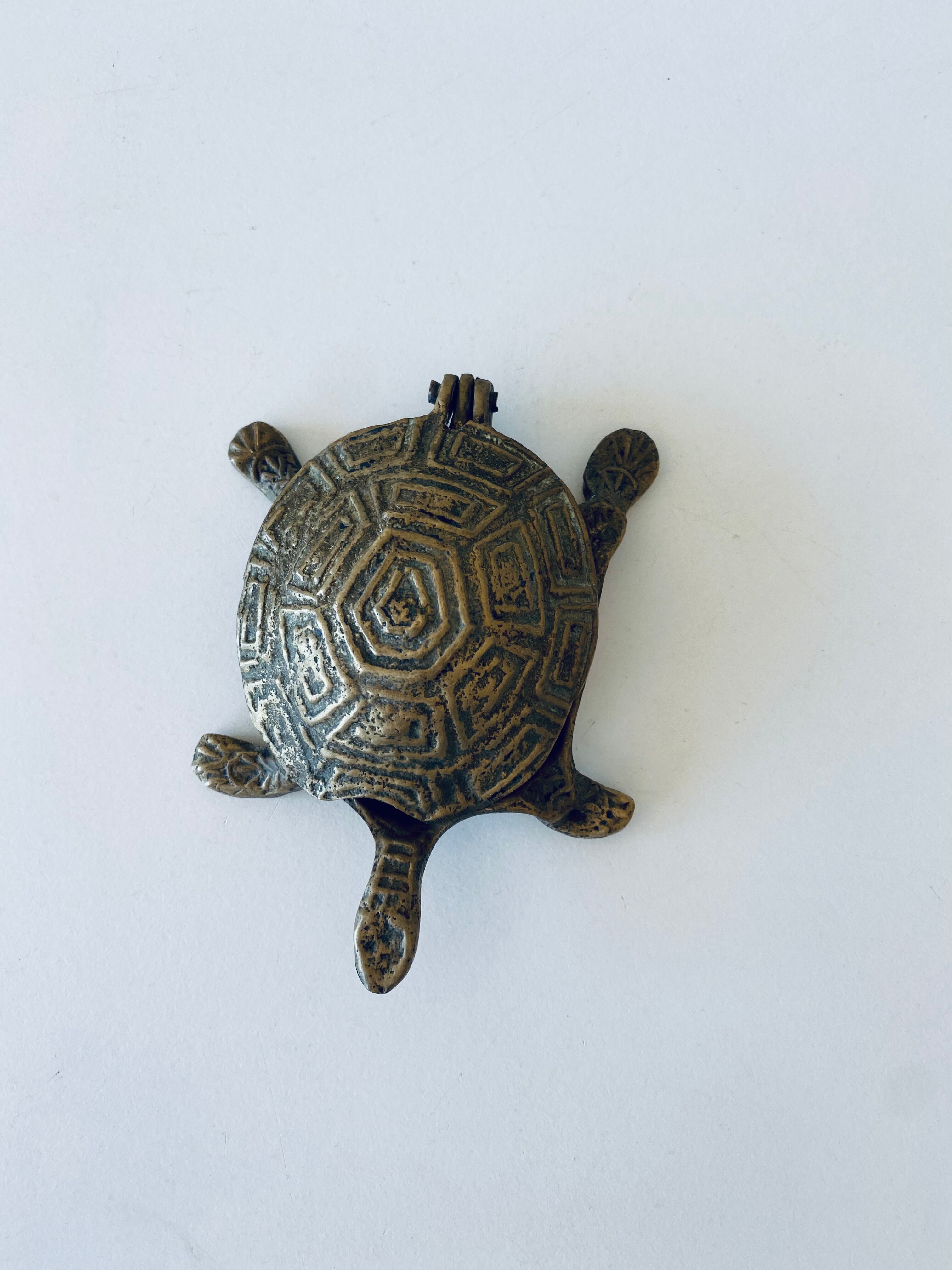 Brass turtle ashtray