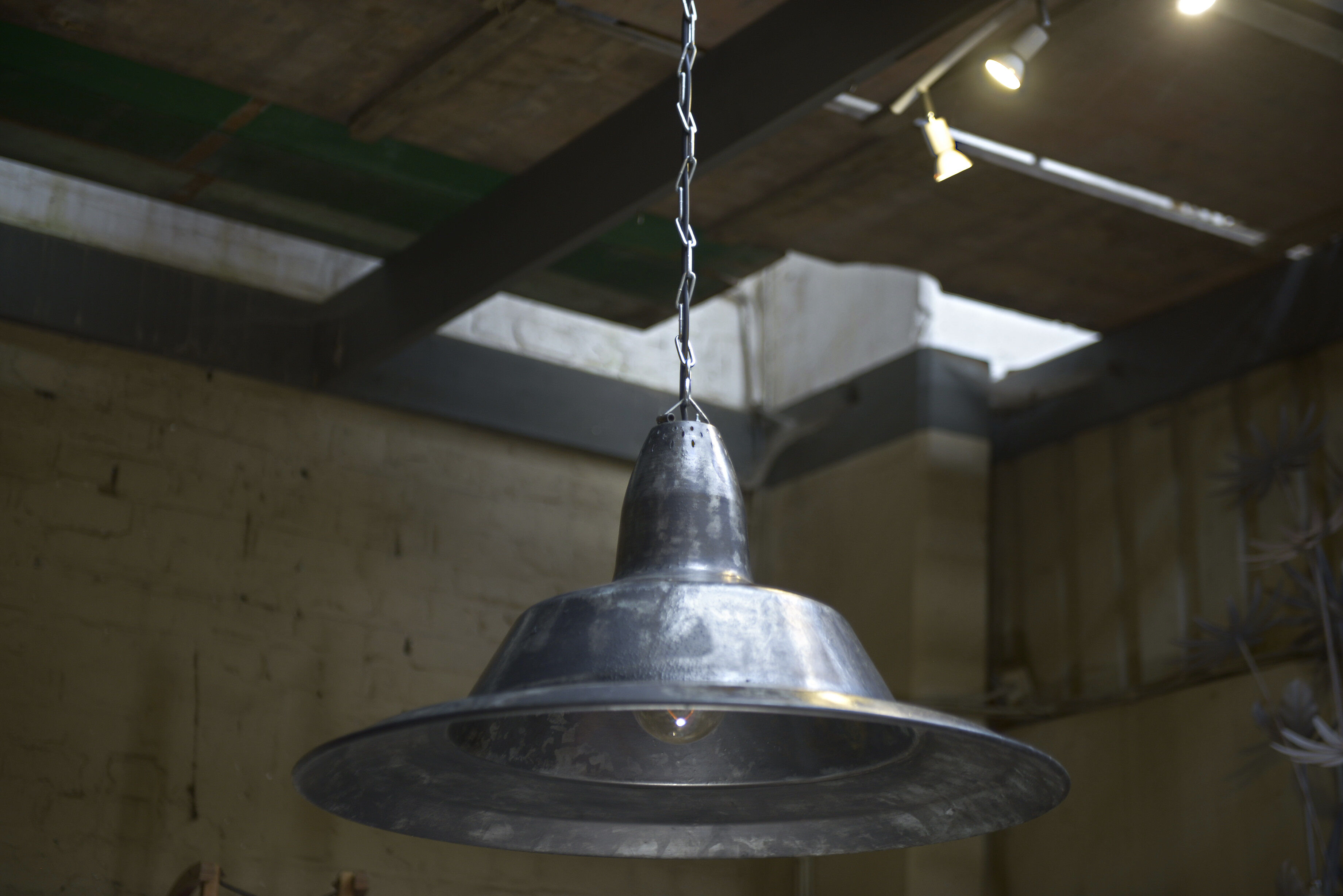Pendant lamps in galvanized metal 1960