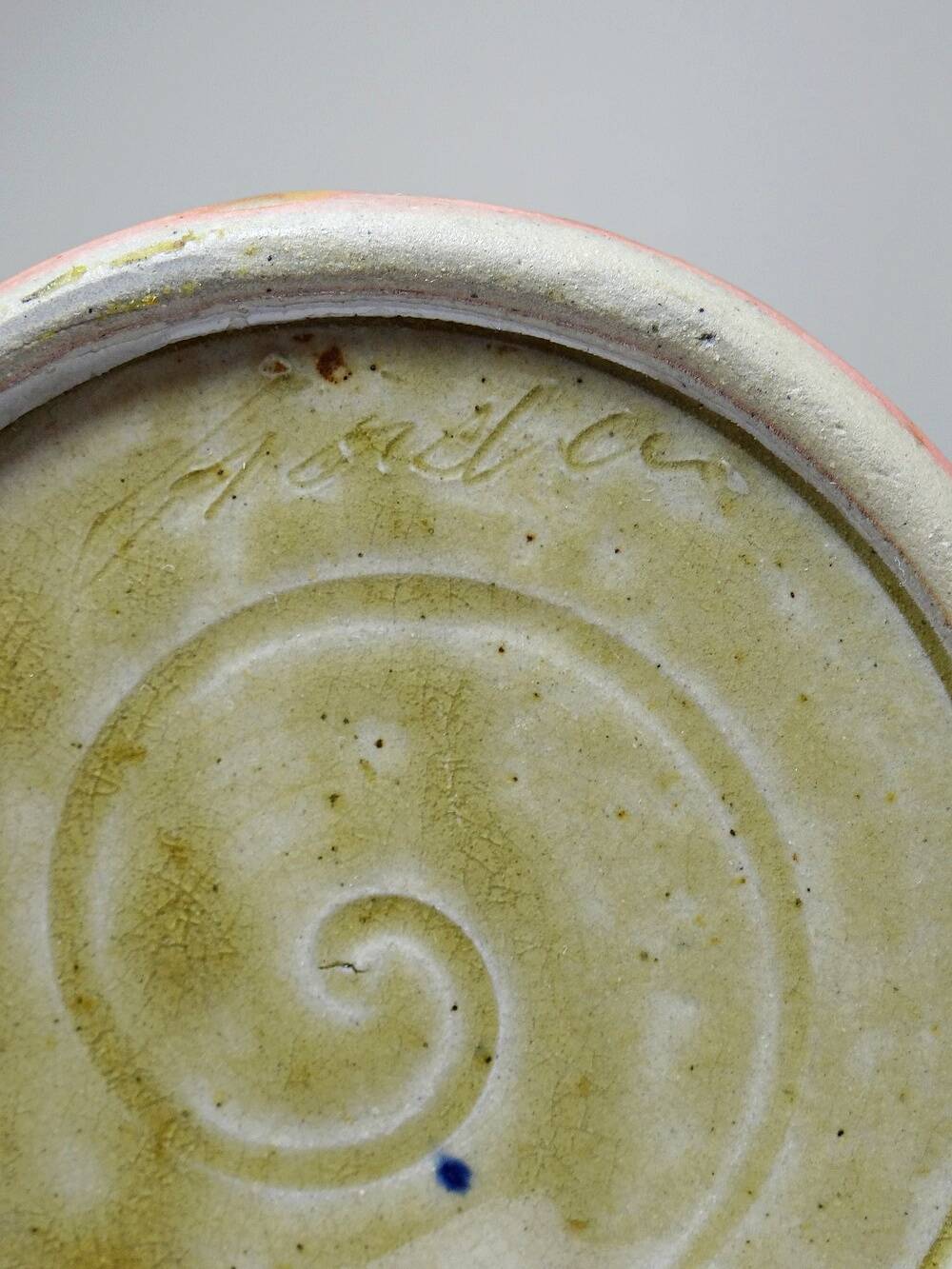 Decorative spice jar in vintage two-tone glazed stoneware, handcrafted