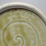 Decorative spice jar in vintage two-tone glazed stoneware, handcrafted
