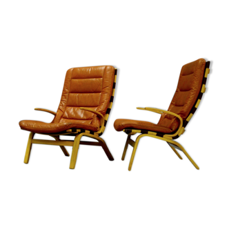 Pair of armchairs leather 1970