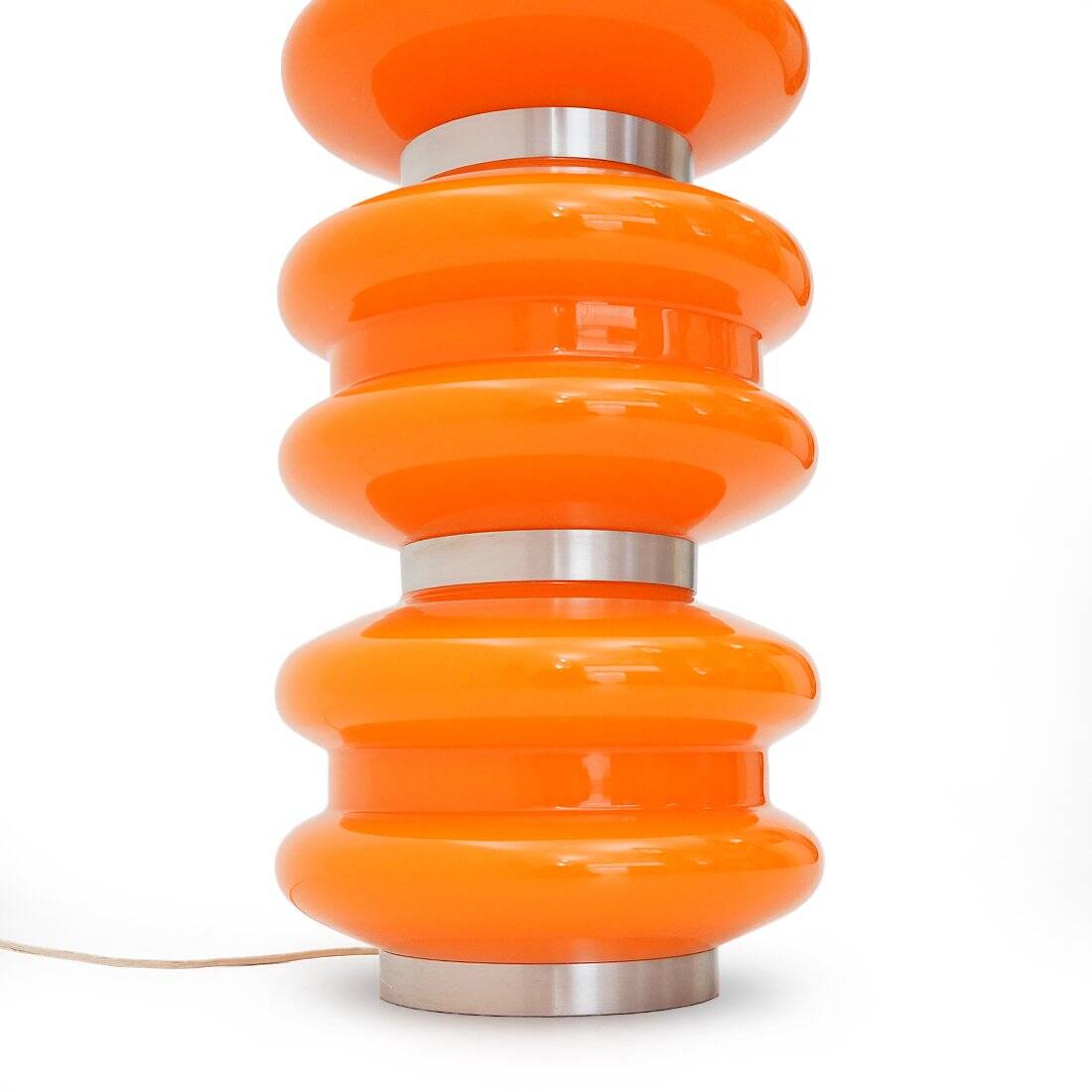 Orange and white glass floor lamp by Stilux Milano, 1970.