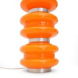 Orange and white glass floor lamp by Stilux Milano, 1970.