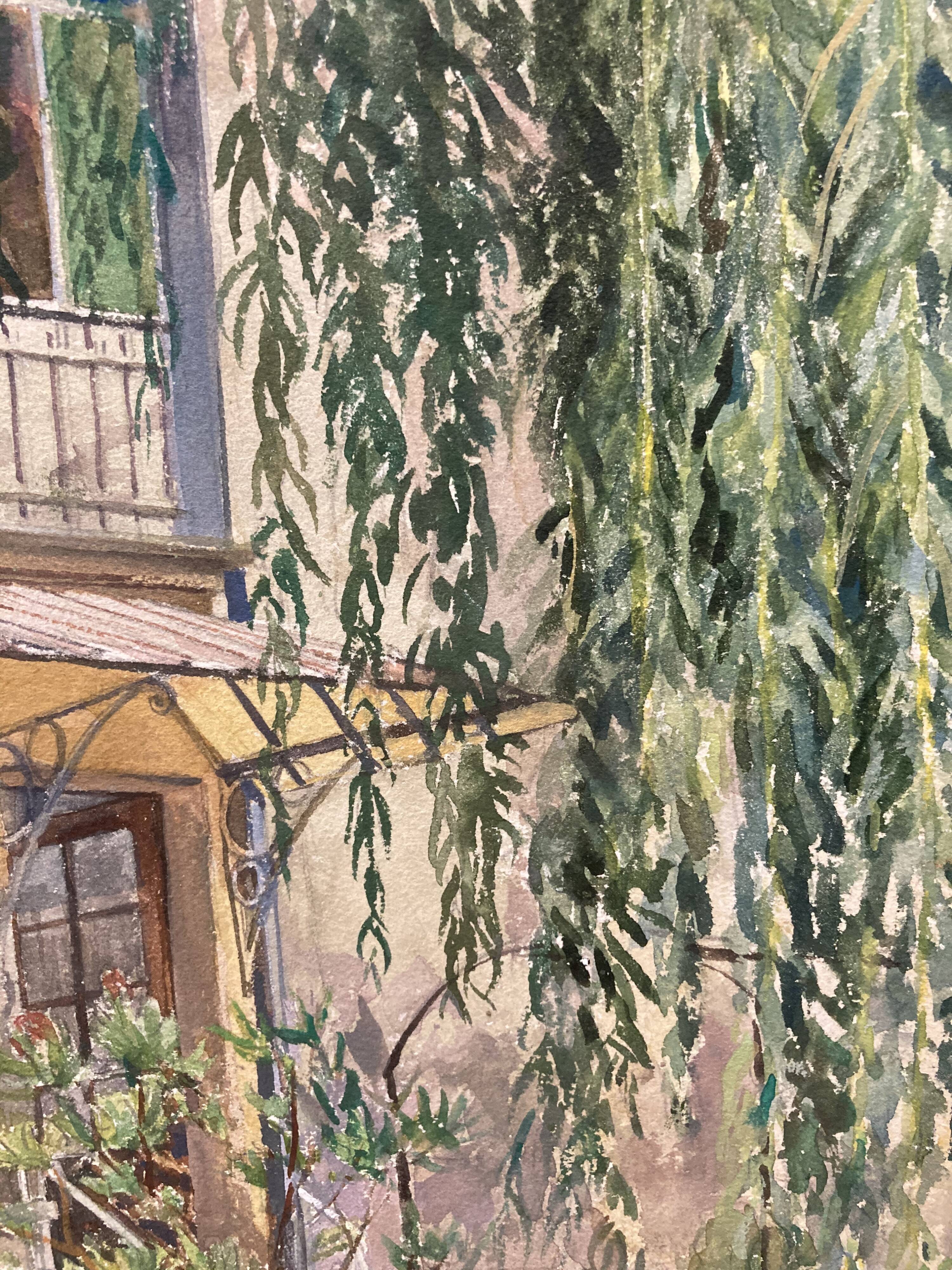 Watercolor landscape signed and dated 1973