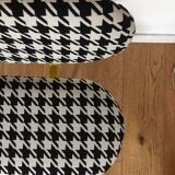 Houndstooth fabric bench