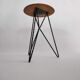 Vintage stool in wood and twisted metal of the years 60