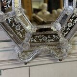 Important miroir vénitien en verre de Murano incolore, vers 1880