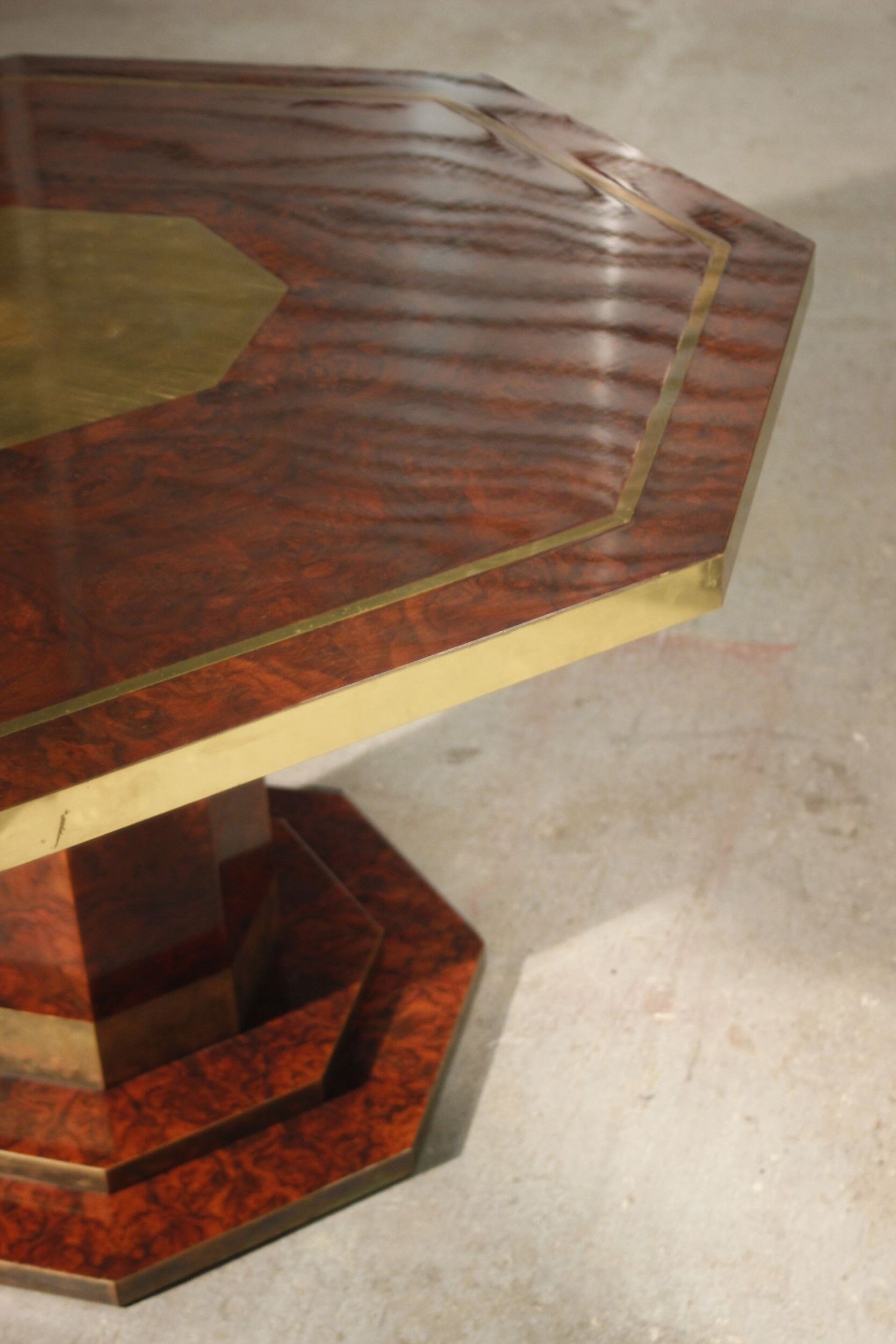 Elm broussin dining room table by Jean Claude Mahey for Maison Romeo, 70s