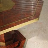 Elm broussin dining room table by Jean Claude Mahey for Maison Romeo, 70s