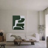 Organic green abstract canvas 100x80cm by Bodasca