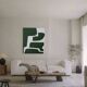 Toile abstraite organic vert 100x80cm par Bodasca
