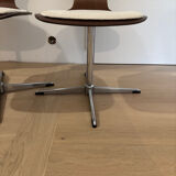 Lot of 4 vintage swivel chairs in the style of Arne Jacobsen, Scandinavian.