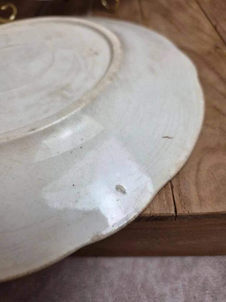 Set of 2 Longchamp ironstone plates model Lila Art Nouveau 22 cm