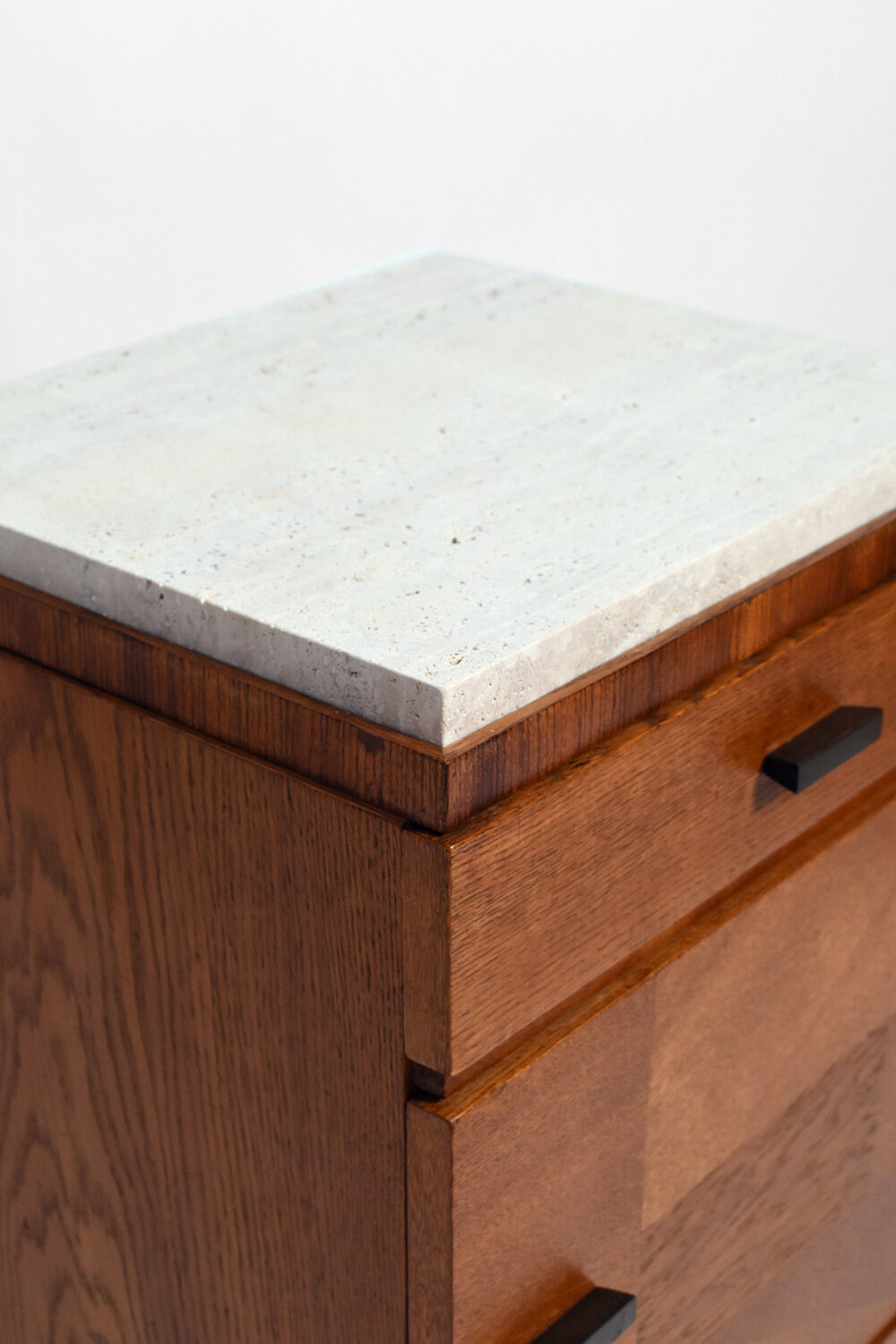 Pair of wooden bedside tables, 1940s.