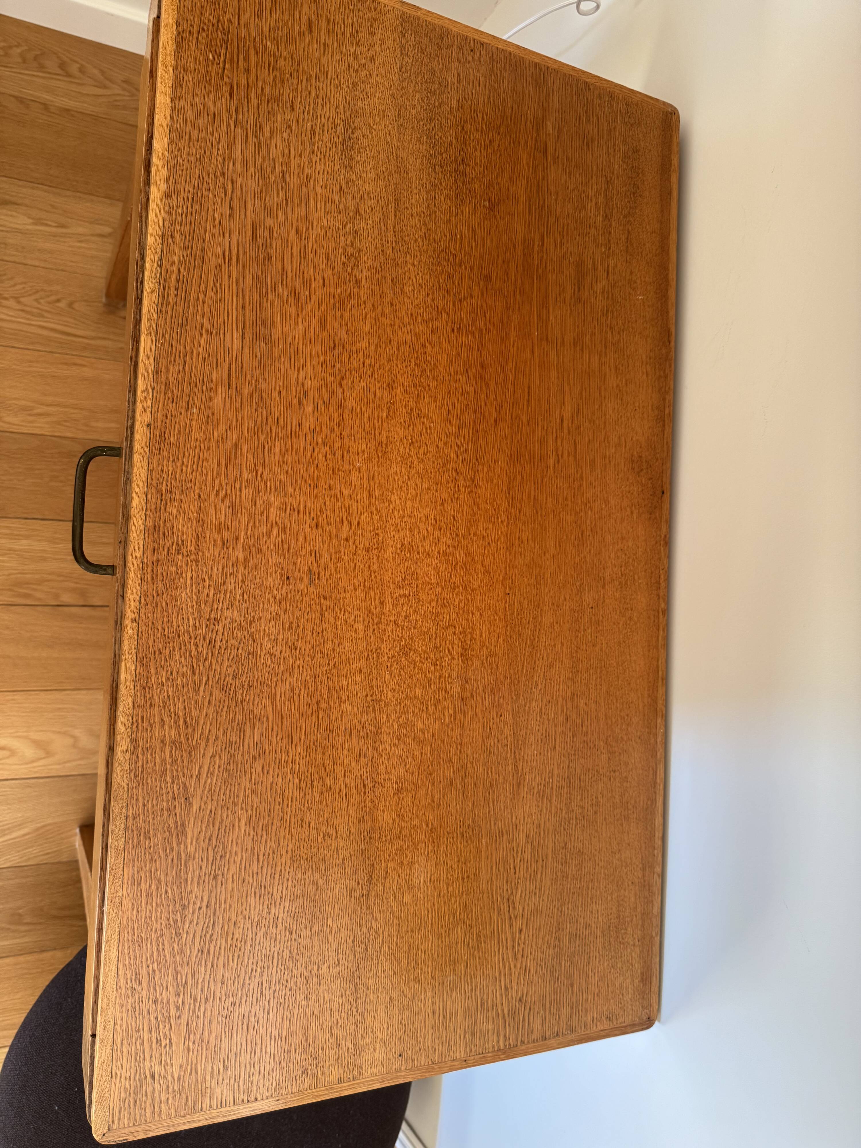 Vintage wooden desk from the 50s and 60s, made in France