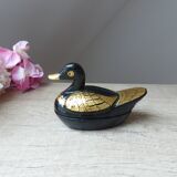 Vintage Boite Canard, trinket box, black and gold duck box