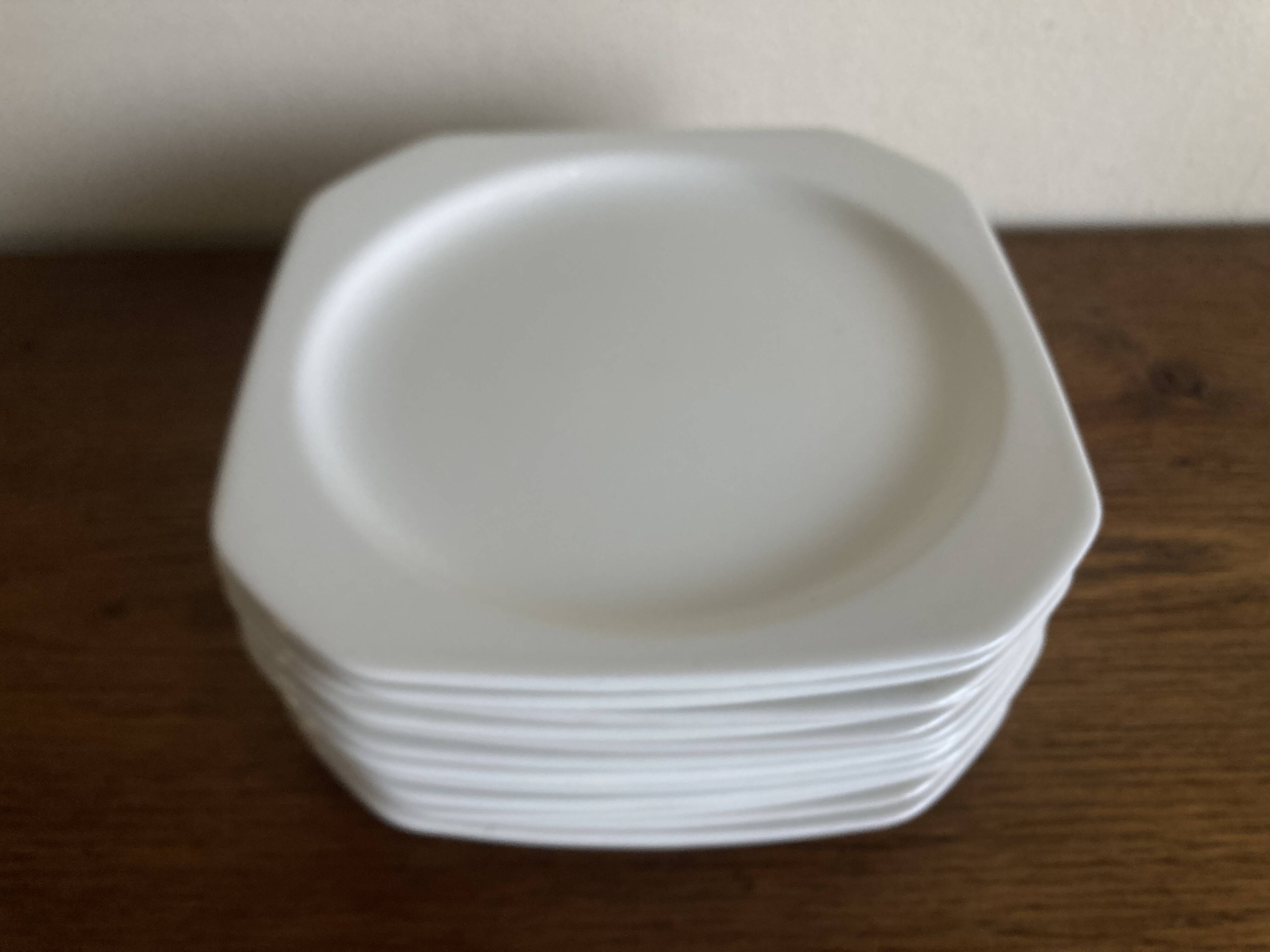 Set de 6 assiettes à dessert scandinaves octogonales 1970