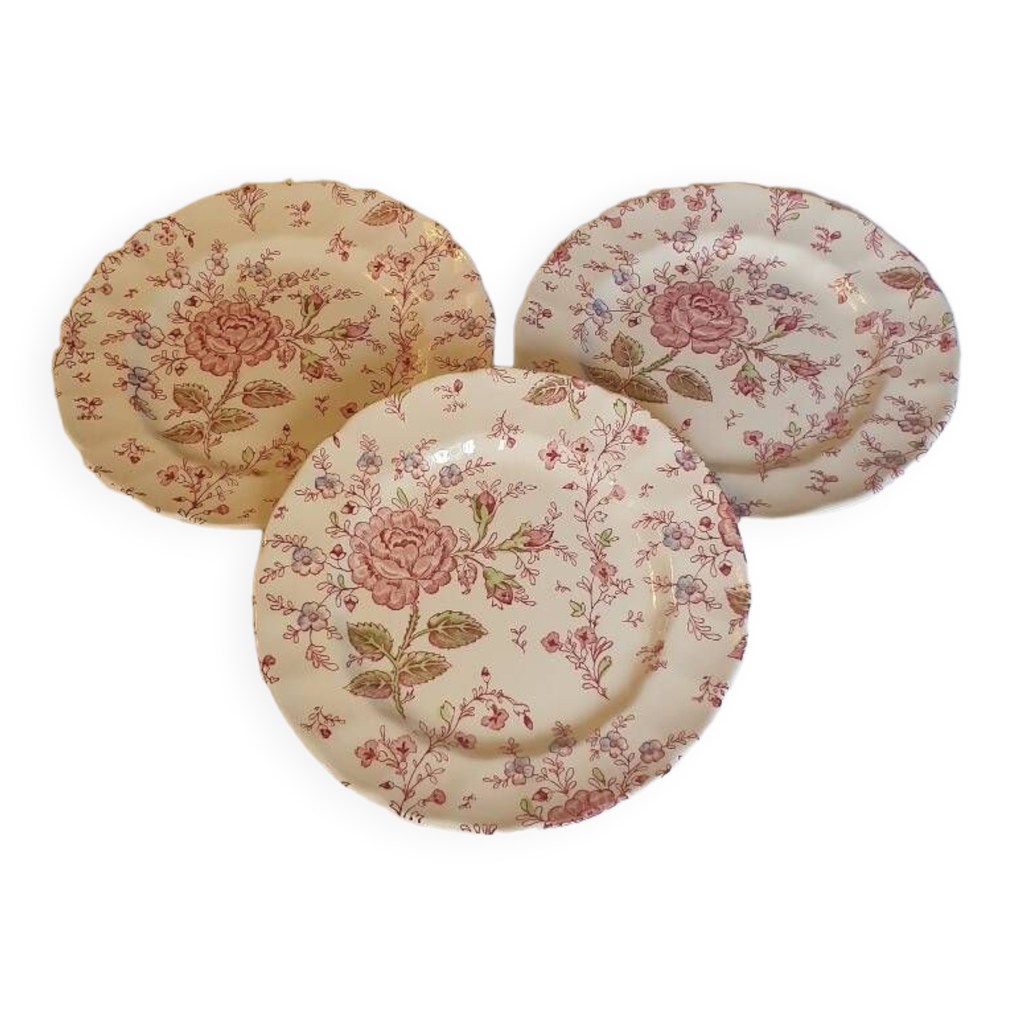 3 English plates by Johnson Bros