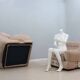 Vintage pair of velvet armchairs MARIANI 1970s