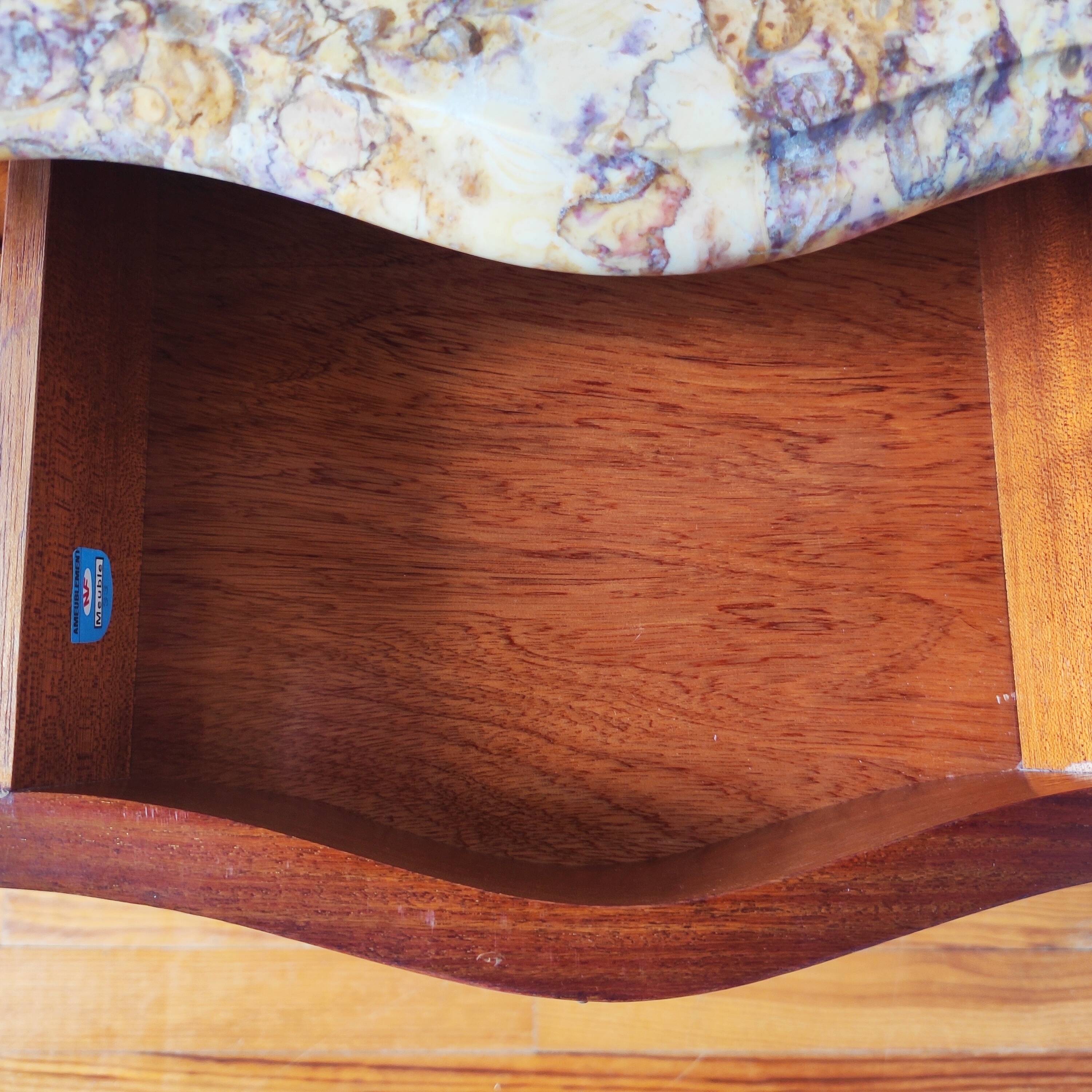 Pair of French Louis XV style bedside tables.