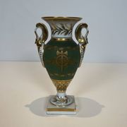 Pair of Empire Style Porcelain Vases, Decorated with Swans and Bundles