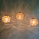 Amber bubble glass pendant (3 available), design by Helena Tynell, 1970.