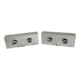 Pair of Space Age wall sconces in brushed aluminium – 1970s/80s