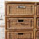 Wicker and rattan chest of drawers with 8 drawers
