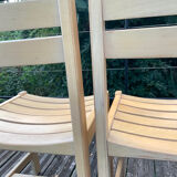 Solid beech chairs André Sornay