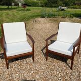 Pair of Scandinavian teak armchairs