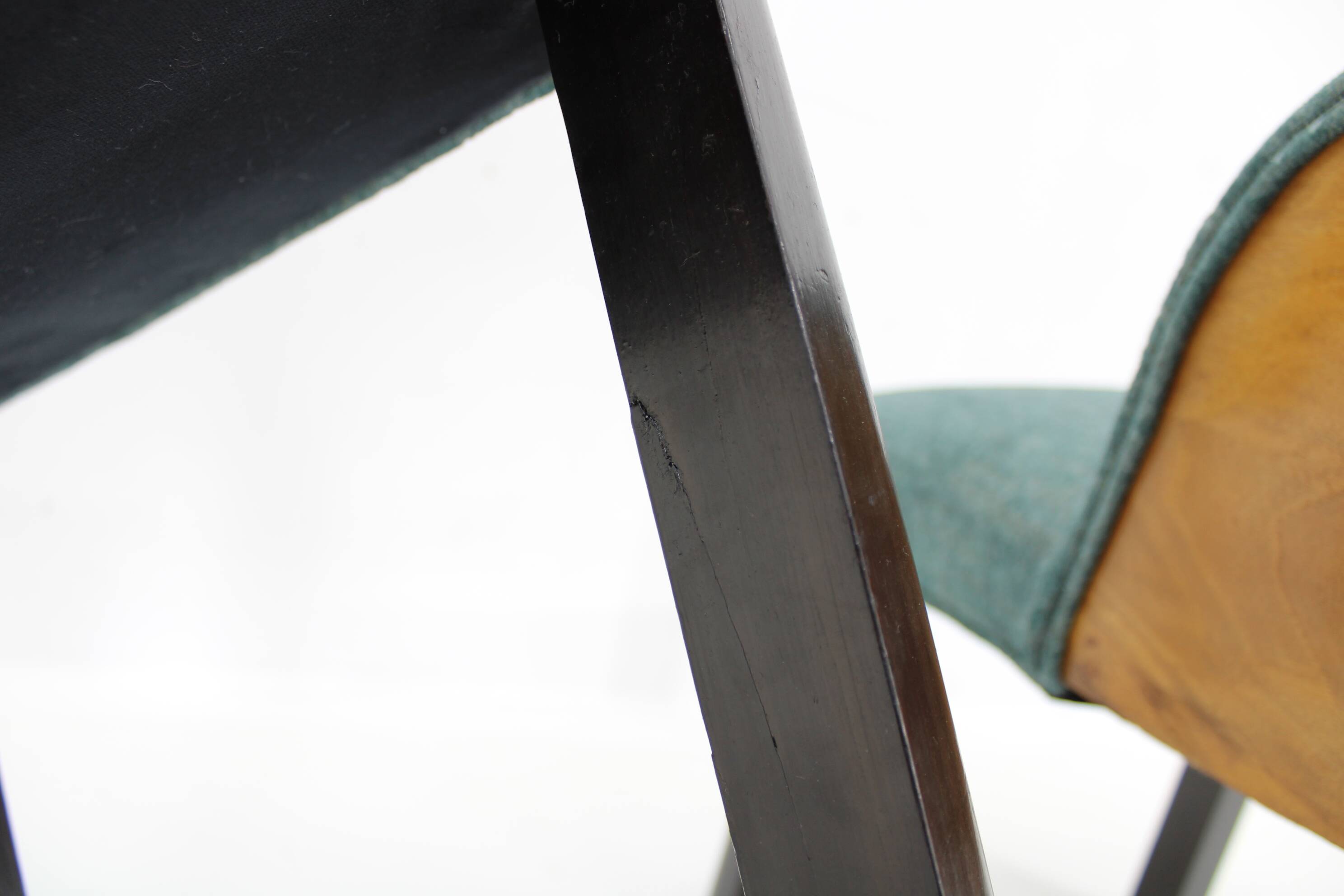 1940s Pair of Chairs with Stool, Italy