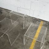 Tables gigognes et tables d'appoint vintage en plexiglas